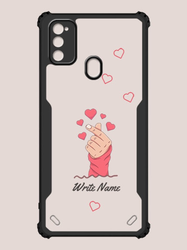 Custom Galaxy M21 Custom Hybrid Mobile Phone Case With Lovely Floating Hearts Design