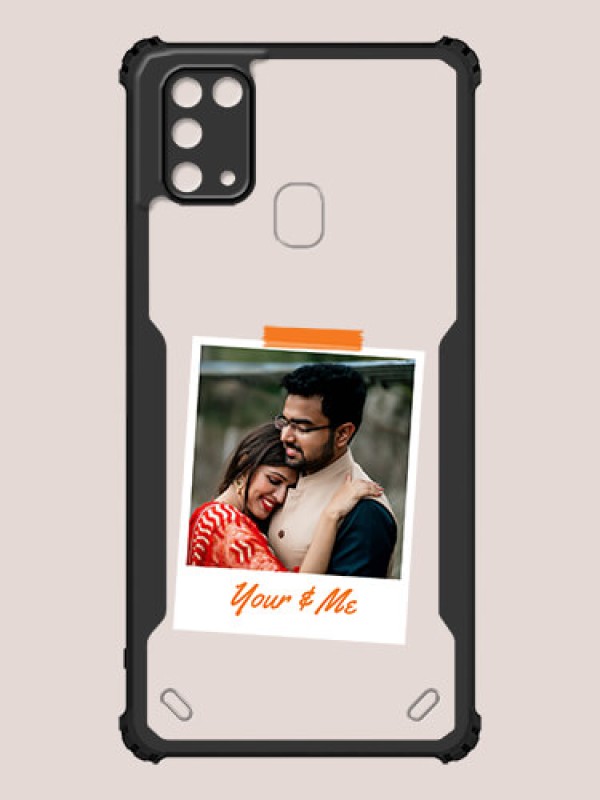 Custom Galaxy M31 Prime Edition Custom Hybrid Mobile Phone Case With You and Me Themed Polaroid Picture Style Design