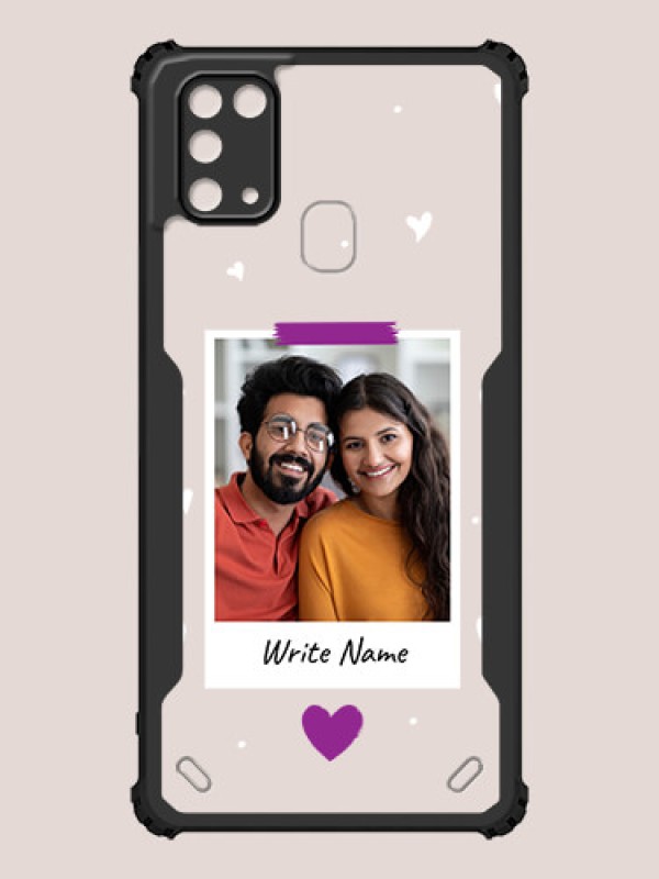 Custom Galaxy M31 Prime Edition Custom Hybrid Mobile Phone Case With Couple Themed Polaroid Picture Style Design