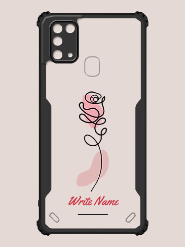 Custom Galaxy M31 Prime Edition Custom Hybrid Mobile Phone Case With Rose Flower Design