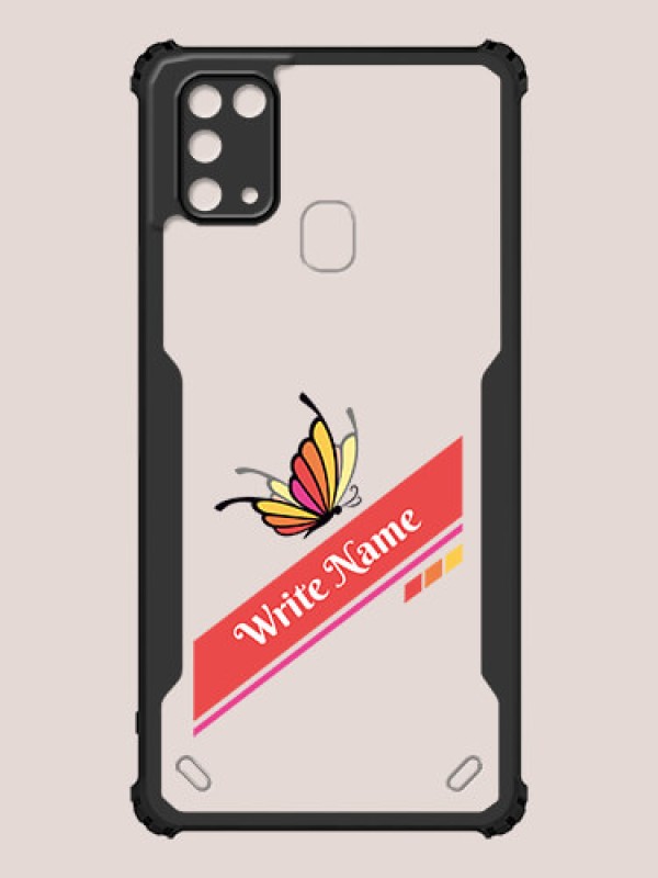 Custom Galaxy M31 Prime Edition Custom Hybrid Mobile Phone Case With Colorful Butterfly Design