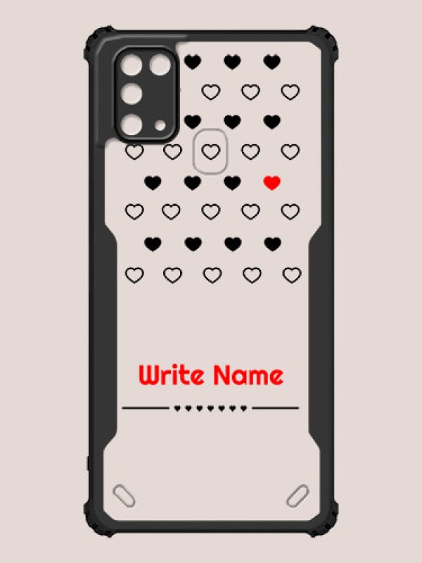 Custom Galaxy M31 Prime Edition Custom Hybrid Mobile Phone Case With Heart Themed Design