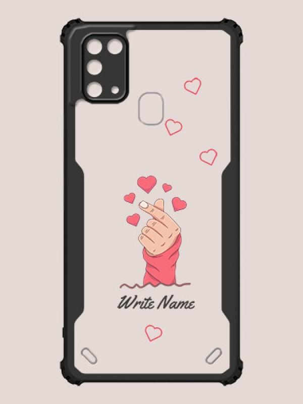 Custom Galaxy M31 Prime Edition Custom Hybrid Mobile Phone Case With Lovely Floating Hearts Design