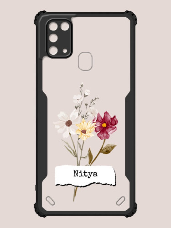 Custom Galaxy M31 Prime Edition Custom Hybrid Mobile Phone Case With Beautiful Flowers Design