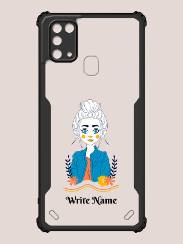 Custom Galaxy M31 Prime Edition Custom Hybrid Mobile Phone Case With Cute Cartoon Girl Design