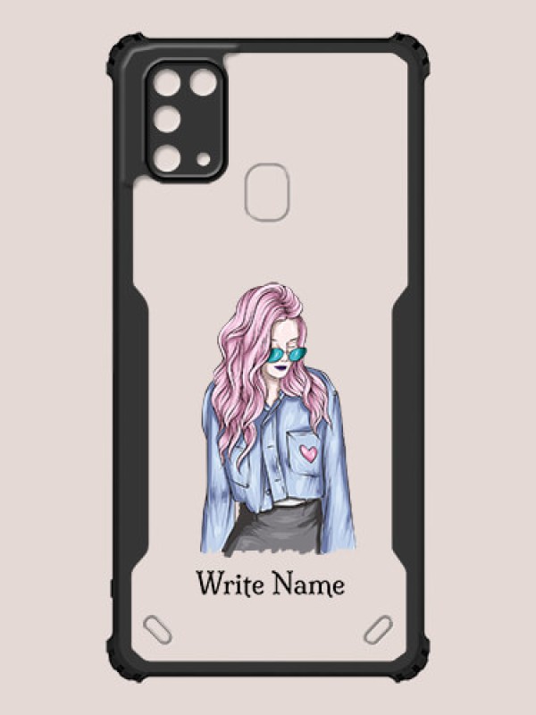 Custom Galaxy M31 Prime Edition Custom Hybrid Mobile Phone Case With Cool Girl Design