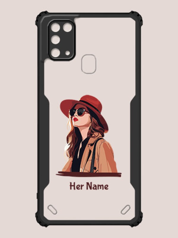 Custom Galaxy M31 Prime Edition Custom Hybrid Mobile Phone Case With Independent Woman Design
