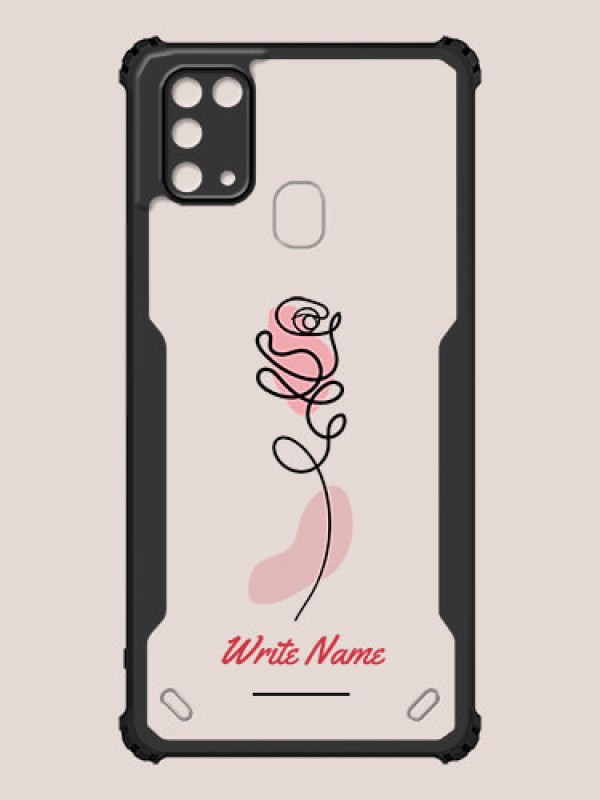Custom Galaxy M31 Custom Hybrid Mobile Phone Case With Rose Flower Design