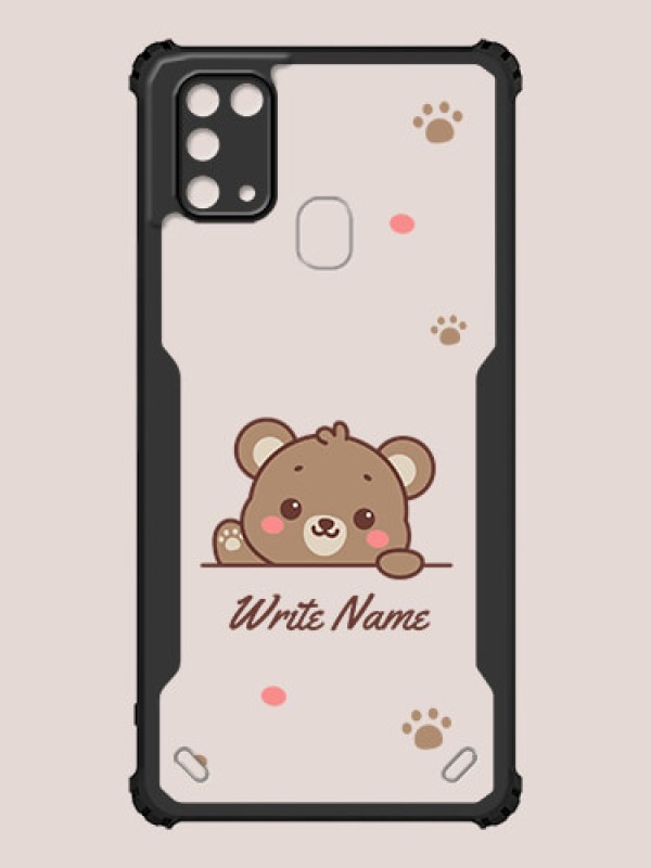 Custom Galaxy M31 Custom Hybrid Mobile Phone Case With Cute Bear Cub Design