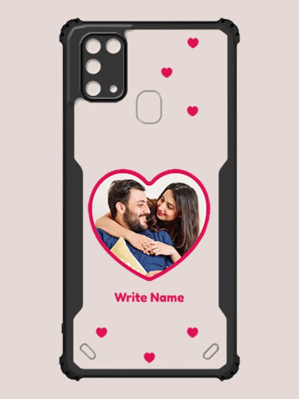 Custom Galaxy M31 Custom Hybrid Mobile Phone Case With Floating Hearts Themed Couple Design