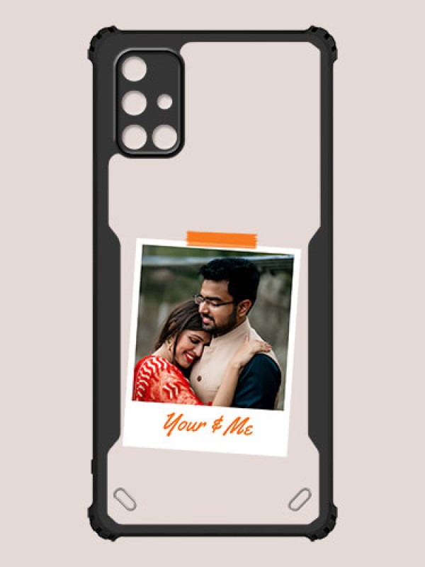 Custom Galaxy M31s Custom Hybrid Mobile Phone Case With You and Me Themed Polaroid Picture Style Design