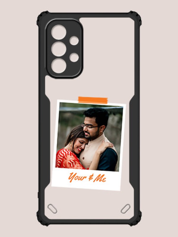 Custom Galaxy M32 5G Custom Hybrid Mobile Phone Case With You and Me Themed Polaroid Picture Style Design
