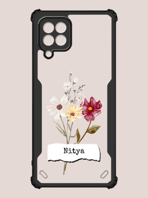 Custom Galaxy M32 Custom Hybrid Mobile Phone Case With Beautiful Flowers Design