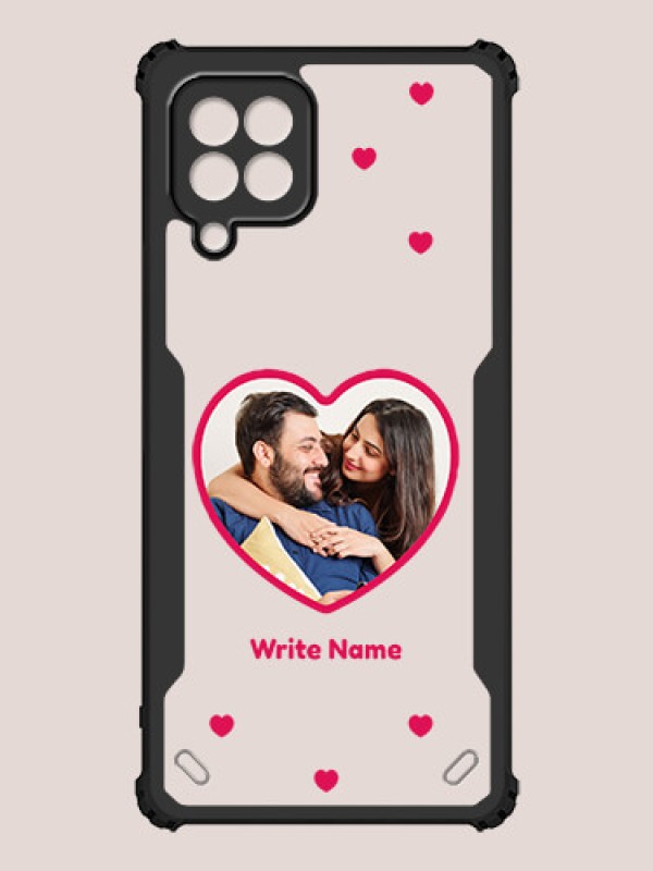 Custom Galaxy M32 Custom Hybrid Mobile Phone Case With Floating Hearts Themed Couple Design