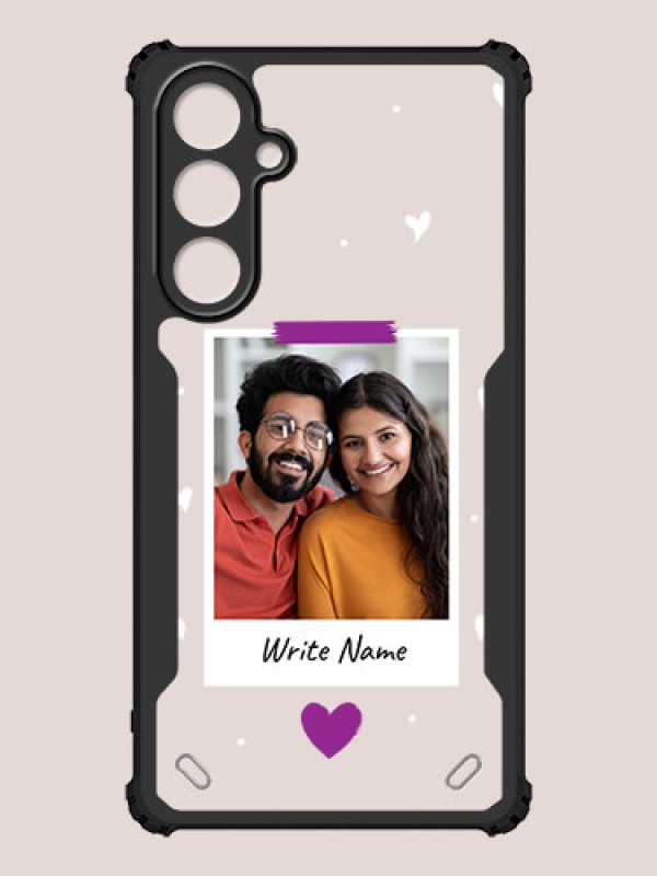 Custom Galaxy M35 5G Custom Hybrid Mobile Phone Case With Couple Themed Polaroid Picture Style Design