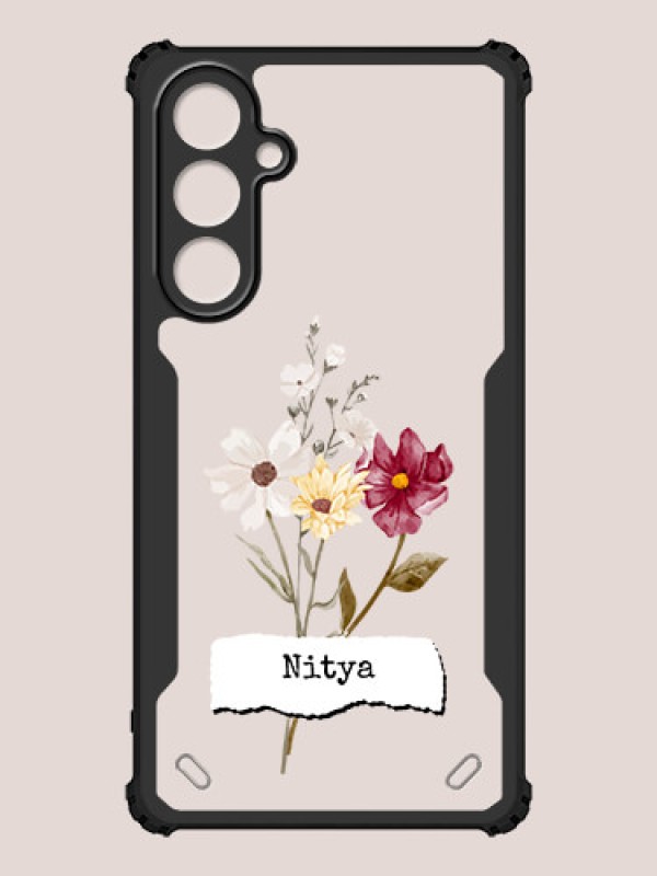 Custom Galaxy M35 5G Custom Hybrid Mobile Phone Case With Beautiful Flowers Design
