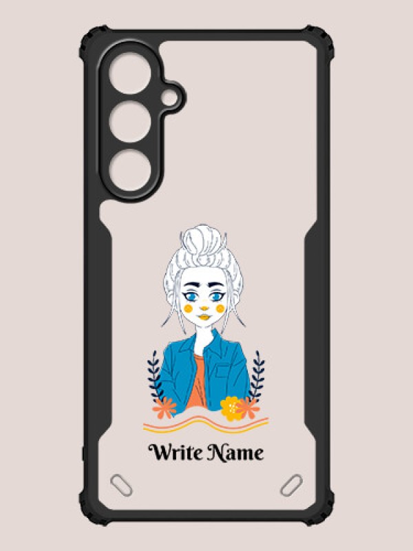 Custom Galaxy M35 5G Custom Hybrid Mobile Phone Case With Cute Cartoon Girl Design