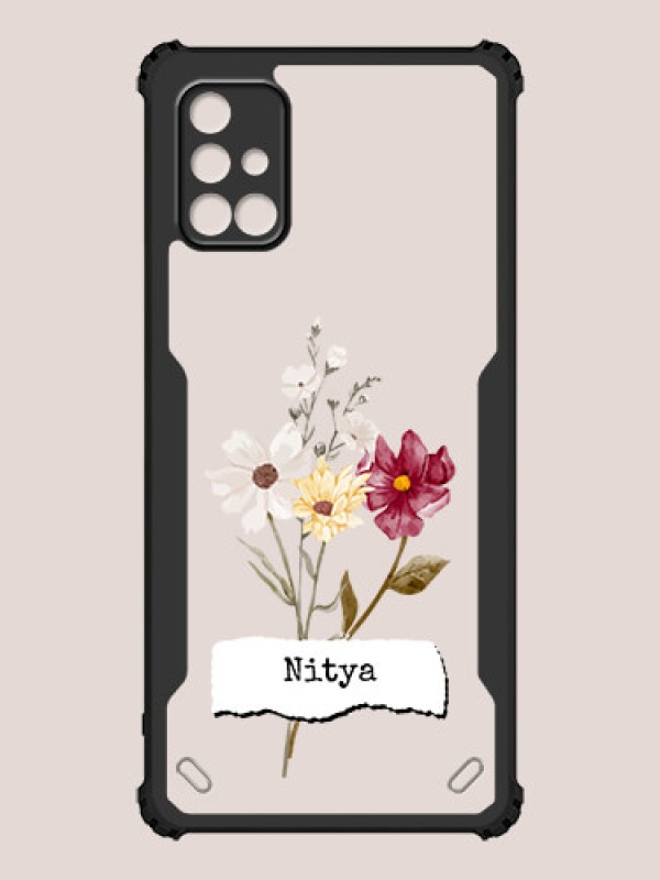 Custom Galaxy M51 Custom Hybrid Mobile Phone Case With Beautiful Flowers Design