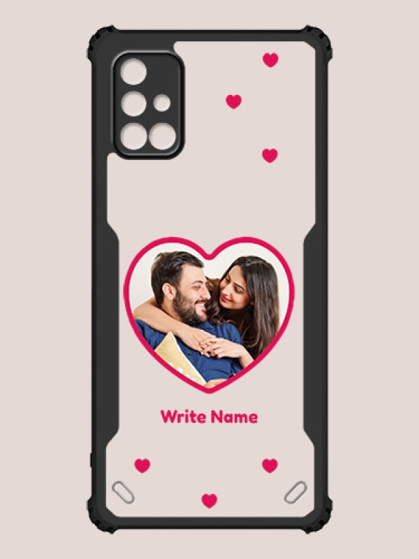 Custom Galaxy M51 Custom Hybrid Mobile Phone Case With Floating Hearts Themed Couple Design