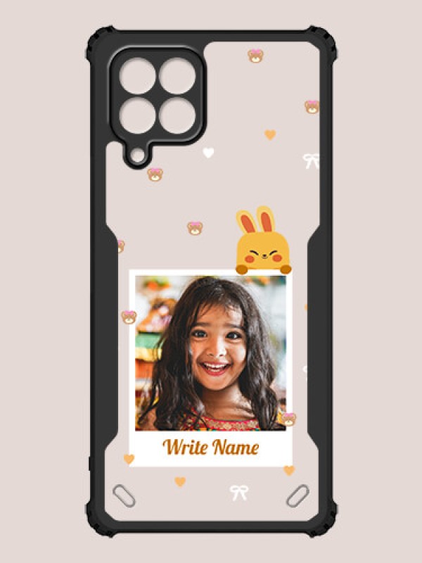 Custom Galaxy M53 5G Custom Hybrid Mobile Phone Case With Cute Yellow Mouse Themed Polaroid Picture Style Design