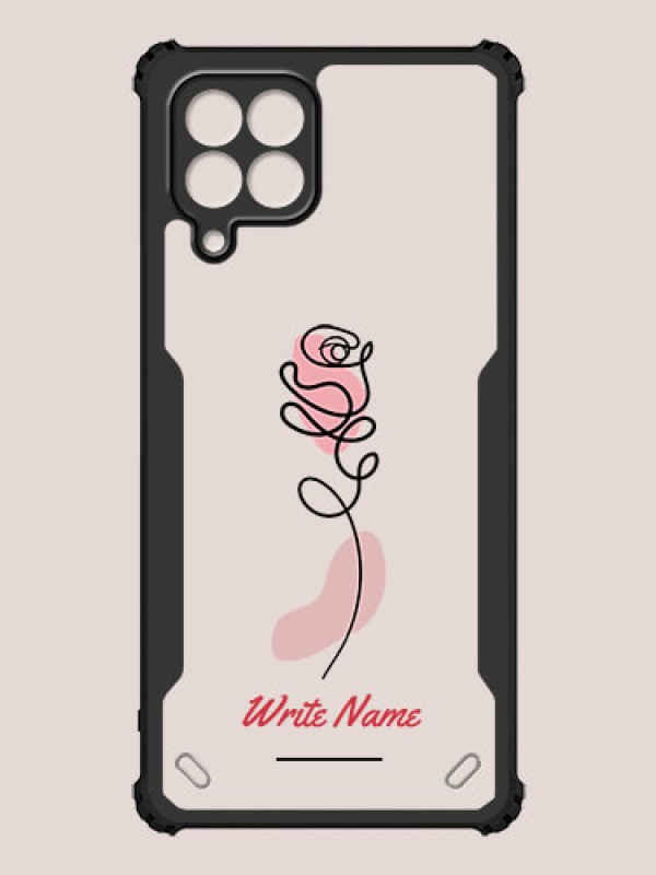 Custom Galaxy M53 5G Custom Hybrid Mobile Phone Case With Rose Flower Design