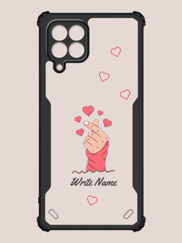 Custom Galaxy M53 5G Custom Hybrid Mobile Phone Case With Lovely Floating Hearts Design