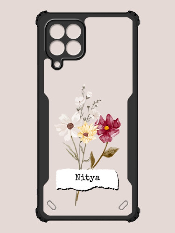 Custom Galaxy M53 5G Custom Hybrid Mobile Phone Case With Beautiful Flowers Design