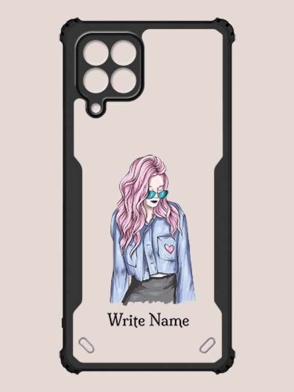 Custom Galaxy M53 5G Custom Hybrid Mobile Phone Case With Cool Girl Design