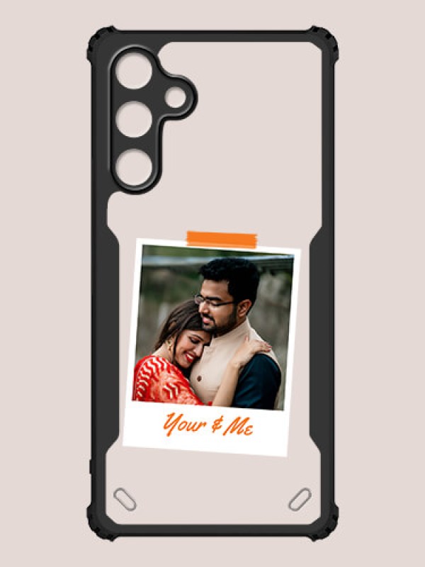 Custom Galaxy M55 5G Custom Hybrid Mobile Phone Case With You and Me Themed Polaroid Picture Style Design