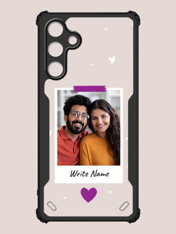 Custom Galaxy M55 5G Custom Hybrid Mobile Phone Case With Couple Themed Polaroid Picture Style Design