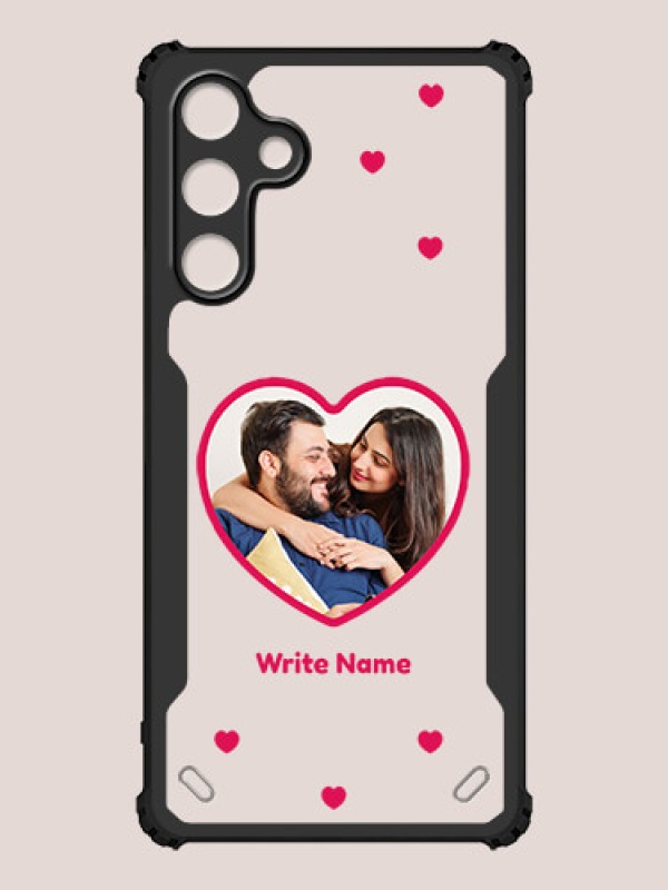 Custom Galaxy M55 5G Custom Hybrid Mobile Phone Case With Floating Hearts Themed Couple Design