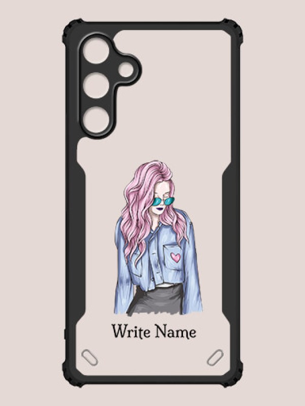 Custom Galaxy M55 5G Custom Hybrid Mobile Phone Case With Cool Girl Design