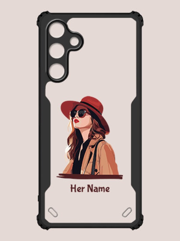 Custom Galaxy M55 5G Custom Hybrid Mobile Phone Case With Independent Woman Design