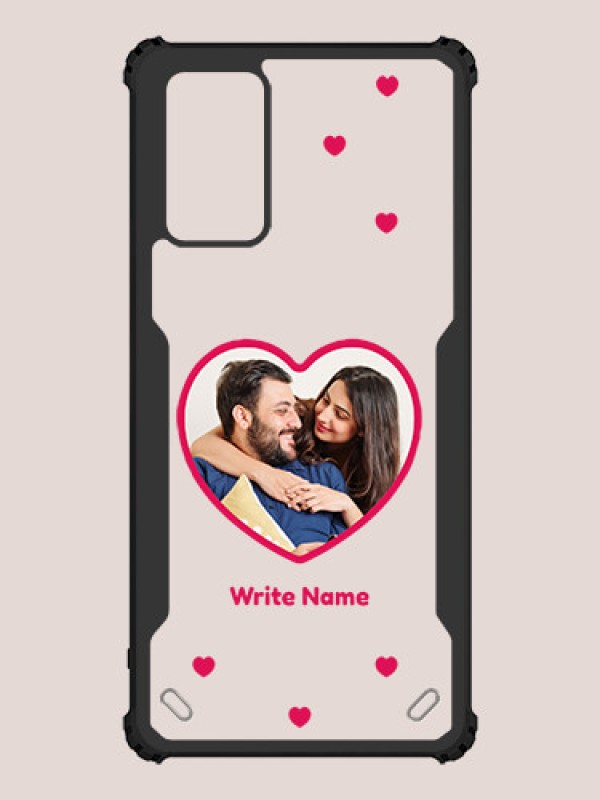Custom Galaxy Note 20 Custom Hybrid Mobile Phone Case With Floating Hearts Themed Couple Design