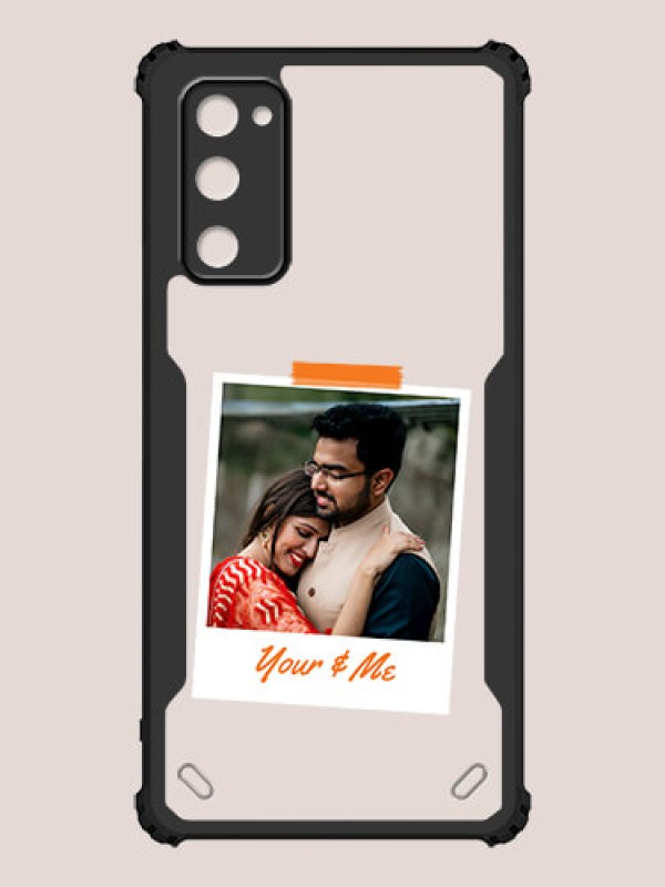 Custom Samsung Galaxy S20 FE 5G Custom Hybrid Mobile Phone Case With You and Me Themed Polaroid Picture Style Design