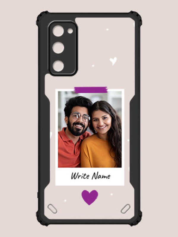 Custom Samsung Galaxy S20 FE 5G Custom Hybrid Mobile Phone Case With Couple Themed Polaroid Picture Style Design