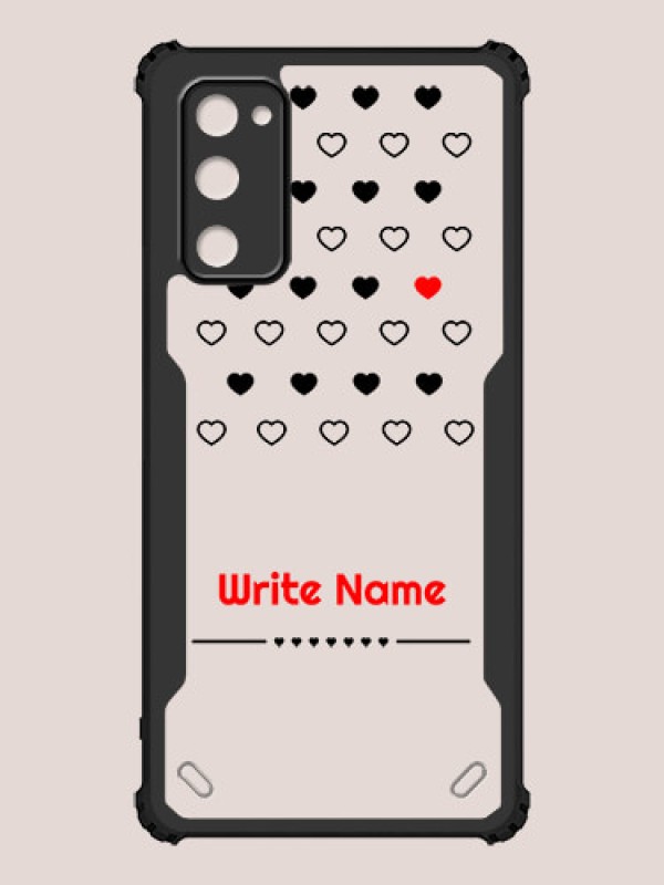 Custom Samsung Galaxy S20 FE 5G Custom Hybrid Mobile Phone Case With Heart Themed Design