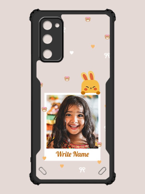 Custom Galaxy S20 FE Custom Hybrid Mobile Phone Case With Cute Yellow Mouse Themed Polaroid Picture Style Design
