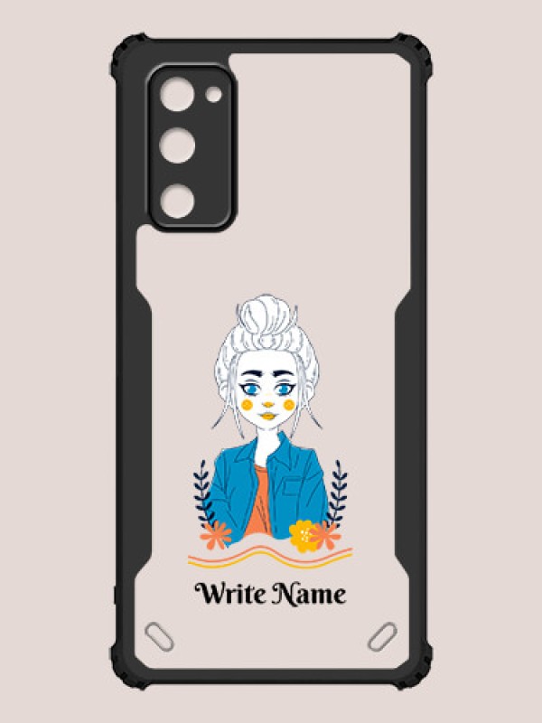 Custom Galaxy S20 FE Custom Hybrid Mobile Phone Case With Cute Cartoon Girl Design