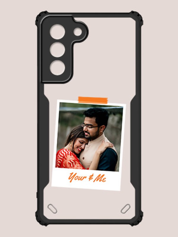 Custom Galaxy S21 FE 5G Custom Hybrid Mobile Phone Case With You and Me Themed Polaroid Picture Style Design