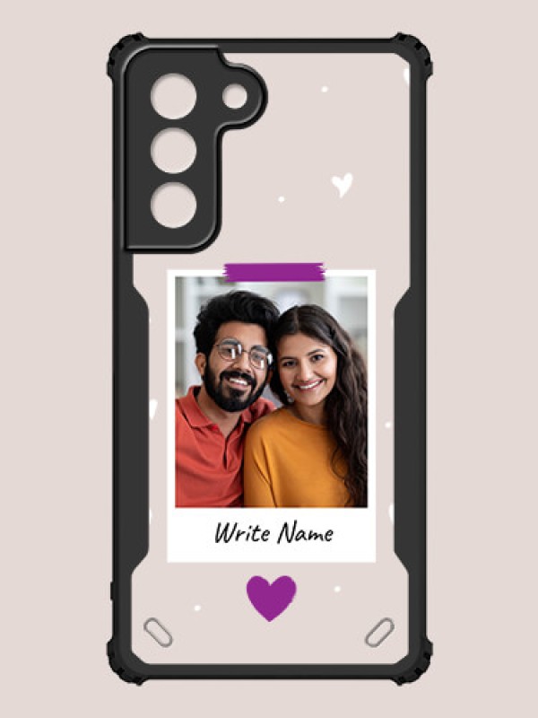 Custom Galaxy S21 FE 5G Custom Hybrid Mobile Phone Case With Couple Themed Polaroid Picture Style Design