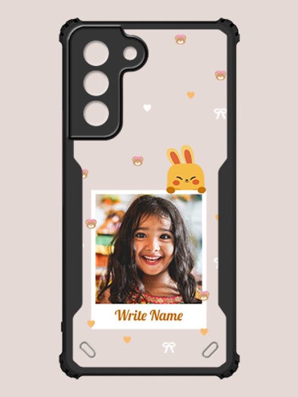 Custom Galaxy S21 FE 5G Custom Hybrid Mobile Phone Case With Cute Yellow Mouse Themed Polaroid Picture Style Design