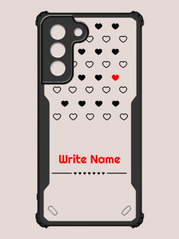 Custom Galaxy S21 FE 5G Custom Hybrid Mobile Phone Case With Heart Themed Design