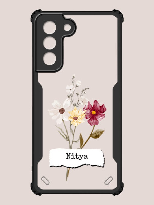 Custom Galaxy S21 FE 5G Custom Hybrid Mobile Phone Case With Beautiful Flowers Design