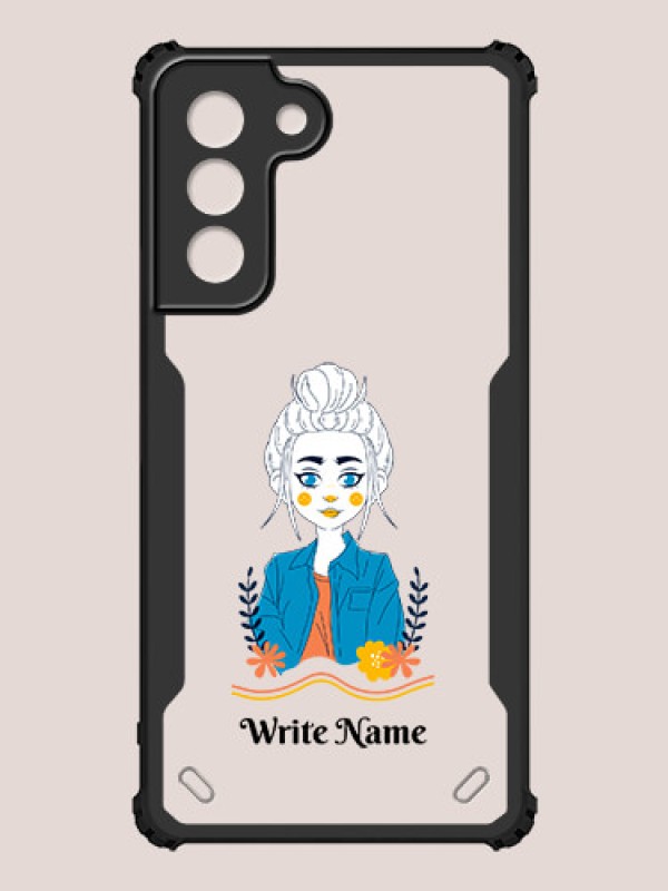 Custom Galaxy S21 FE 5G Custom Hybrid Mobile Phone Case With Cute Cartoon Girl Design