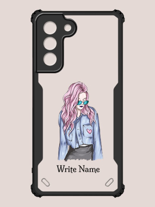 Custom Galaxy S21 FE 5G Custom Hybrid Mobile Phone Case With Cool Girl Design
