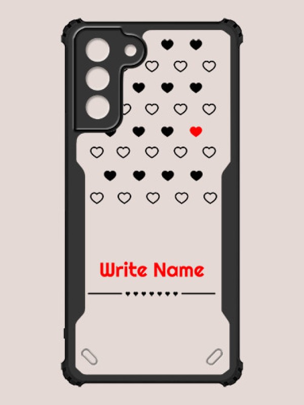 Custom Galaxy S21 Plus Custom Hybrid Mobile Phone Case With Heart Themed Design