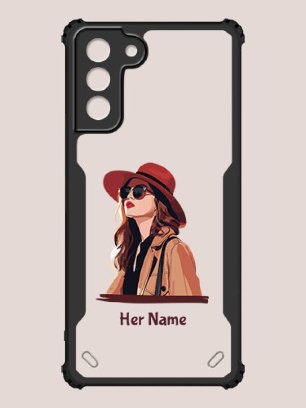 Custom Galaxy S21 Plus Custom Hybrid Mobile Phone Case With Independent Woman Design