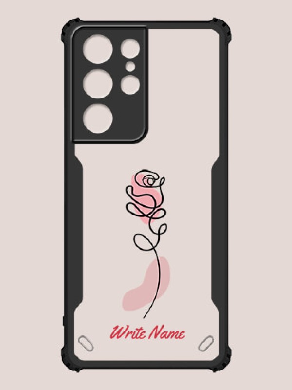 Custom Galaxy S21 Ultra Custom Hybrid Mobile Phone Case With Rose Flower Design
