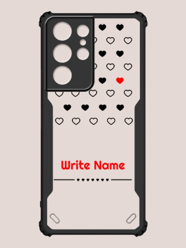 Custom Galaxy S21 Ultra Custom Hybrid Mobile Phone Case With Heart Themed Design